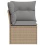 Corner garden sofa with beige synthetic rattan cushions by , Outdoor sofas - Ref: Foro24-366086, Price: 85,73 €, Discount: %