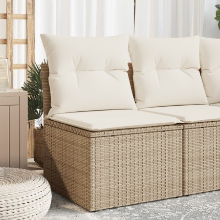 Garden sofa without armrests with beige PE rattan cushions. by , Outdoor sofas - Ref: Foro24-366050, Price: 59,94 €, Discount: %
