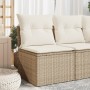 Garden sofa without armrests with beige PE rattan cushions. by , Outdoor sofas - Ref: Foro24-366050, Price: 59,94 €, Discount: %