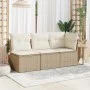 Sofá de jardín sin reposabrazos con cojines ratán PE beige de , Sofás de exterior - Ref: Foro24-366050, Precio: 65,85 €, Desc...