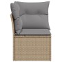 Sillón de esquina de jardín con cojines ratán sintético beige de , Sofás de exterior - Ref: Foro24-366101, Precio: 92,89 €, D...