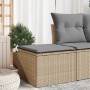 Garden stool with beige synthetic rattan cushion 55x55x37cm by , Outdoor ottomans - Ref: Foro24-366092, Price: 61,13 €, Disco...