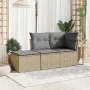 Gartenhocker mit Kissen synthetisches Rattan beige 55x55x37cm von , Hocker für den Außenbereich - Ref: Foro24-366092, Preis: ...