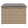 Garden stool with beige synthetic rattan cushion 55x55x37cm by , Outdoor ottomans - Ref: Foro24-366092, Price: 61,13 €, Disco...