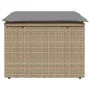 Gartenhocker mit Kissen synthetisches Rattan beige 55x55x37cm von , Hocker für den Außenbereich - Ref: Foro24-366092, Preis: ...