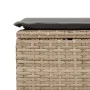 Gartenhocker mit Kissen synthetisches Rattan beige 55x55x37cm von , Hocker für den Außenbereich - Ref: Foro24-366092, Preis: ...