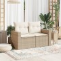2-Sitzer-Gartensofa mit Kissen, beiges synthetisches Rattan von , Outdoor-Sofas - Ref: Foro24-366078, Preis: 190,07 €, Rabatt: %
