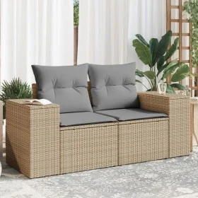 Garden sofa with 2-seater synthetic beige rattan cushions by , Outdoor sofas - Ref: Foro24-366108, Price: 208,89 €, Discount: %