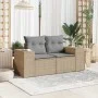 Gartensofa mit 2-Sitzer-Kissen Kunstrattan beige von , Outdoor-Sofas - Ref: Foro24-366108, Preis: 208,58 €, Rabatt: %