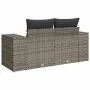 Garden sofa with cushions, 2 seats, synthetic gray rattan by , Outdoor sofas - Ref: Foro24-366143, Price: 174,71 €, Discount: %