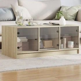 Couchtisch mit Sonoma-Eichenglastüren 102x50x42 cm von , Couchtisch - Ref: Foro24-836415, Preis: 77,80 €, Rabatt: %