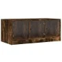 Mesa de centro con puertas de vidrio roble ahumado 102x50x42 cm de , Mesas de centro - Ref: Foro24-836417, Precio: 77,79 €, D...