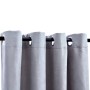 Cortinas opacas con anillas de metal 2 piezas gris 140x225 cm