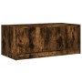 Mesa de centro con puertas de vidrio roble ahumado 102x50x42 cm de , Mesas de centro - Ref: Foro24-836417, Precio: 78,67 €, D...