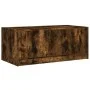 Mesa de centro con puertas de vidrio roble ahumado 102x50x42 cm de , Mesas de centro - Ref: Foro24-836417, Precio: 77,79 €, D...