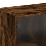 Mesa de centro con puertas de vidrio roble ahumado 102x50x42 cm de , Mesas de centro - Ref: Foro24-836417, Precio: 77,79 €, D...