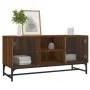 TV stand with brown oak glass doors 102x37x50 cm by , TV Furniture - Ref: Foro24-836538, Price: 54,95 €, Discount: %