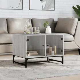Center table with Sonoma gray glass doors 68.5x50x50 cm by , Coffee table - Ref: Foro24-836544, Price: 49,36 €, Discount: %