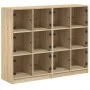 Estantería con puertas madera roble Sonoma 136x37x109 cm de , Librerías y estanterías - Ref: Foro24-3206512, Precio: 222,01 €...