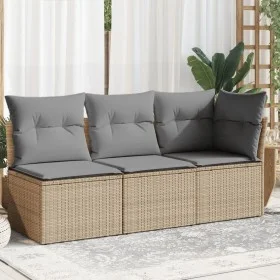 3-seater garden sofa with beige synthetic rattan cushions by , Outdoor sofas - Ref: Foro24-366103, Price: 195,49 €, Discount: %