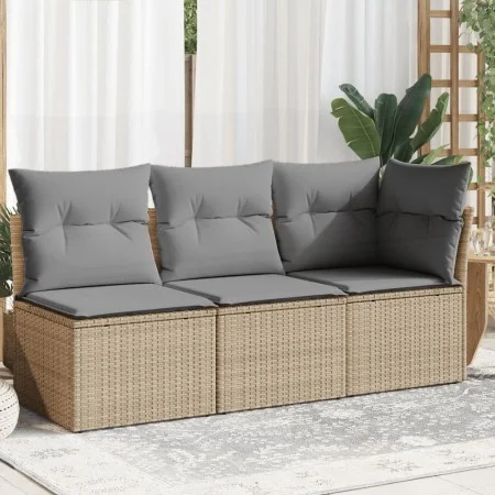3-seater garden sofa with beige synthetic rattan cushions by , Outdoor sofas - Ref: Foro24-366103, Price: 195,49 €, Discount: %