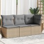 3-Sitzer-Gartensofa mit Kissen Kunstrattan beige von , Outdoor-Sofas - Ref: Foro24-366103, Preis: 198,54 €, Rabatt: %