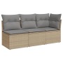 3-Sitzer-Gartensofa mit Kissen Kunstrattan beige von , Outdoor-Sofas - Ref: Foro24-366103, Preis: 198,54 €, Rabatt: %