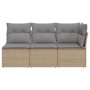 3-Sitzer-Gartensofa mit Kissen Kunstrattan beige von , Outdoor-Sofas - Ref: Foro24-366103, Preis: 198,54 €, Rabatt: %