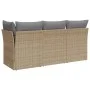 3-seater garden sofa with beige synthetic rattan cushions by , Outdoor sofas - Ref: Foro24-366103, Price: 195,49 €, Discount: %