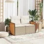Garden sofa with 2-seater synthetic beige rattan cushions by , Outdoor sofas - Ref: Foro24-366084, Price: 186,72 €, Discount: %