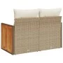 Garden sofa with 2-seater synthetic beige rattan cushions by , Outdoor sofas - Ref: Foro24-366084, Price: 186,72 €, Discount: %