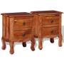 Bedside tables with drawers 2 pcs solid acacia wood by vidaXL, Nightstands - Ref: Foro24-243972, Price: 211,83 €, Discount: %