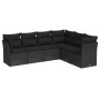 Set de sofás de jardín 6 piezas y cojines ratán sintético negro by , Garden sets - Ref: Foro24-3217675, Price: 391,86 €, Disc...