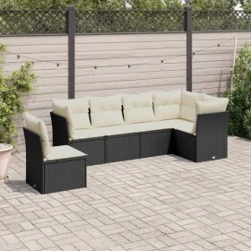 Set de sofás de jardín 6 piezas y cojines ratán sintético negro by , Garden sets - Ref: Foro24-3217696, Price: 370,33 €, Disc...