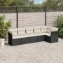 Set de sofás de jardín 6 piezas y cojines ratán sintético negro by , Garden sets - Ref: Foro24-3217656, Price: 370,33 €, Disc...