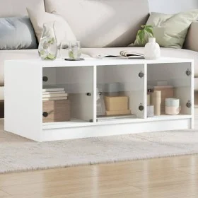 Weißer Couchtisch mit Glastüren 102x50x42 cm von , Couchtisch - Ref: Foro24-836413, Preis: 80,73 €, Rabatt: %