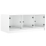 Weißer Couchtisch mit Glastüren 102x50x42 cm von , Couchtisch - Ref: Foro24-836413, Preis: 81,71 €, Rabatt: %