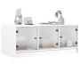 Weißer Couchtisch mit Glastüren 102x50x42 cm von , Couchtisch - Ref: Foro24-836413, Preis: 81,71 €, Rabatt: %