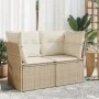 Sofá de jardín con cojines de 2 plazas ratán sintético beige by , Outdoor sofas - Ref: Foro24-366075, Price: 152,80 €, Discou...