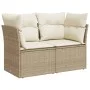 Sofá de jardín con cojines de 2 plazas ratán sintético beige by , Outdoor sofas - Ref: Foro24-366075, Price: 152,80 €, Discou...