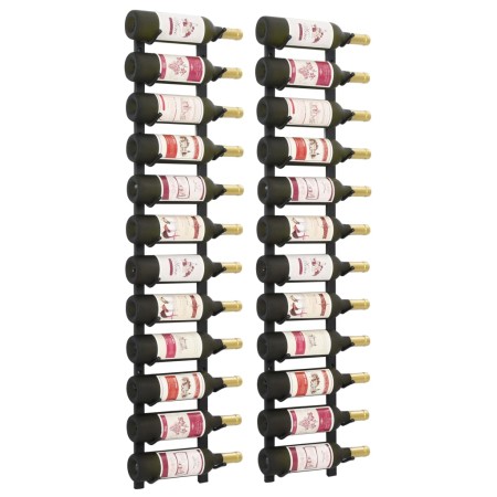 Wall wine racks for 12 bottles black iron 2 units by vidaXL, Wine racks - Ref: Foro24-282467, Price: 97,83 €, Discount: %