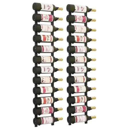 Wall wine racks for 12 bottles black iron 2 units by vidaXL, Wine racks - Ref: Foro24-282467, Price: 97,54 €, Discount: %