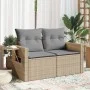 Sofá de jardín con cojines de 2 plazas ratán sintético beige by , Outdoor sofas - Ref: Foro24-366094, Price: 156,92 €, Discou...