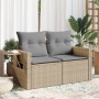 Sofá de jardín con cojines de 2 plazas ratán sintético beige by , Outdoor sofas - Ref: Foro24-366094, Price: 159,56 €, Discou...