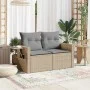 Sofá de jardín con cojines de 2 plazas ratán sintético beige by , Outdoor sofas - Ref: Foro24-366094, Price: 156,92 €, Discou...