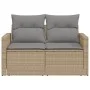 Gartensofa mit 2-Sitzer Kissen aus synthetischem Rattan in Beige. von , Outdoor-Sofas - Ref: Foro24-366094, Preis: 156,92 €, ...