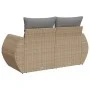 Sofá de jardín con cojines de 2 plazas ratán sintético beige by , Outdoor sofas - Ref: Foro24-366094, Price: 156,92 €, Discou...