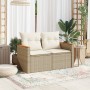 Gartensofa mit 2-Sitzer Kissen aus synthetischem Rattan in Beige. von , Outdoor-Sofas - Ref: Foro24-366082, Preis: 157,22 €, ...