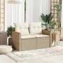 Sofá de jardín con cojines de 2 plazas ratán sintético beige by , Outdoor sofas - Ref: Foro24-366082, Price: 172,78 €, Discou...