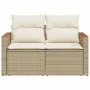Sofá de jardín con cojines de 2 plazas ratán sintético beige by , Outdoor sofas - Ref: Foro24-366082, Price: 172,78 €, Discou...